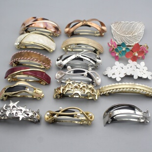 日系发夹发扣马尾夹扣醋酸夹弹簧复古气质金属发圈发夹金属发饰女