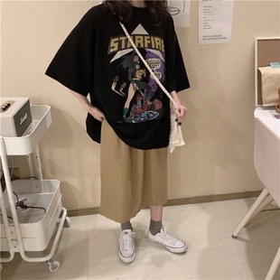 特大码女装胸围140复古宽松百搭印花短袖t恤230斤胖mm超大件上衣