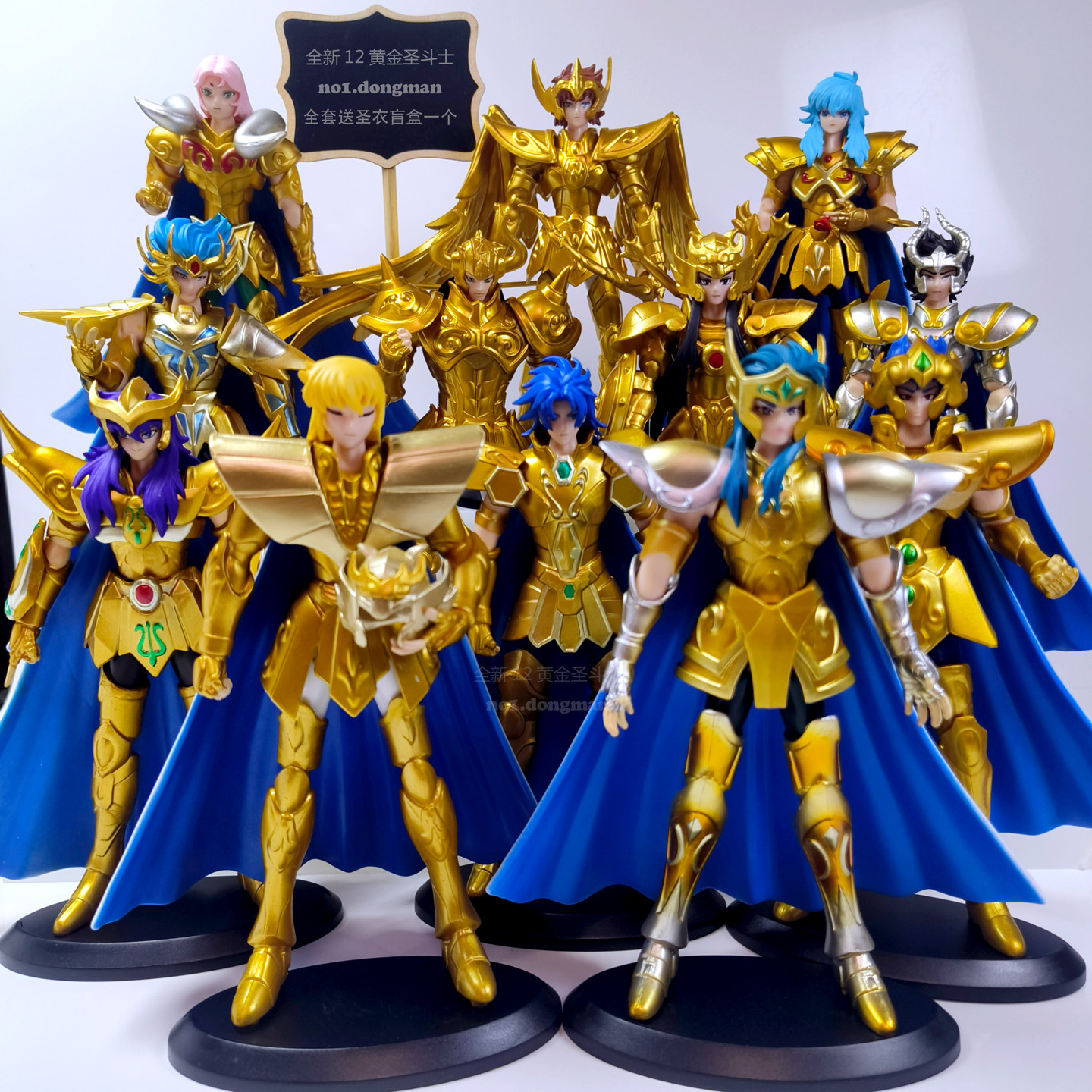 现货黄金斗士兵人12星座双子狮子白羊座手办人偶蛋糕装饰生日礼物