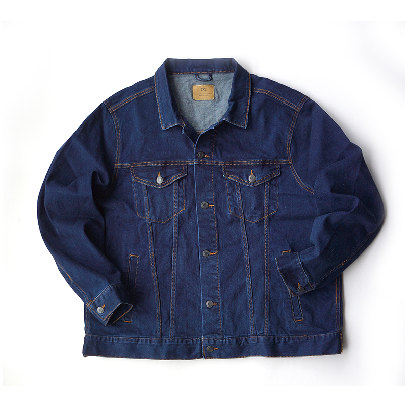 胸围138CM加肥加大码欧版男款春秋 全棉休闲牛仔衣单夹克2456