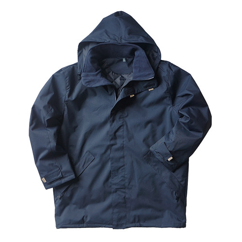 胸围138-152CM加肥加大码男秋冬 中长款连帽防风雨棉衣外套2428