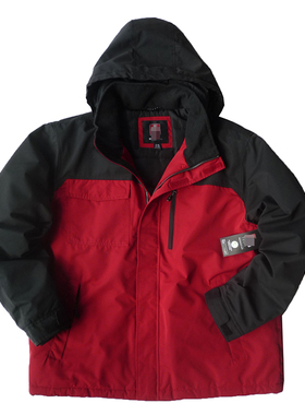 144-164加肥加大码男冲锋衣冬季多袋连帽极地防风雨棉服外套2183