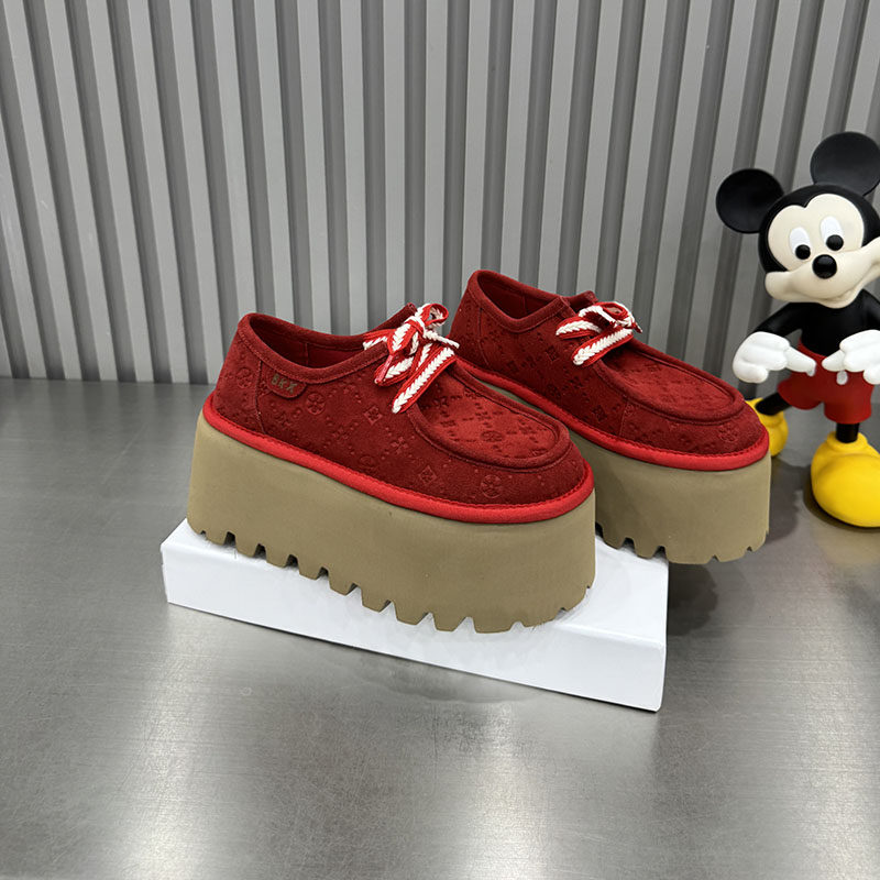 韩版红色厚底松糕鞋女小个子增高交叉绑带反毛皮单鞋休闲鞋Ｖ66-8,女鞋,松糕（摇摇）鞋,淘宝优惠券,粉丝福利购,淘宝优惠卷