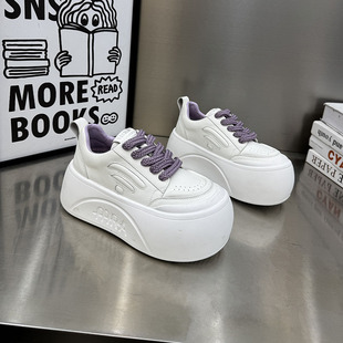 922 26厚底面包鞋 潮女单鞋 百搭显脚小大头鞋 女松糕底增高休闲鞋