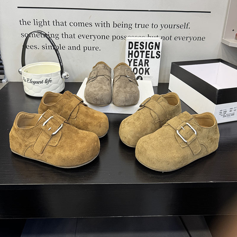 复古搭扣勃肯鞋女绒面鞋圆头一脚蹬休闲鞋舒适百搭浅口单鞋女1457,女鞋,勃肯鞋/软木鞋,淘宝优惠券,粉丝福利购,淘宝优惠卷