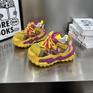 女299 女百搭小个子增高休闲运动鞋 拼色松糕厚底老爹鞋 2025新款