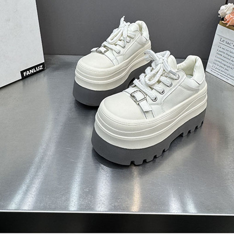 韩版白色厚底松糕鞋女交叉绑带面包鞋百搭小个子休闲鞋单鞋5666,女鞋,松糕（摇摇）鞋,淘宝优惠券,粉丝福利购,淘宝优惠卷