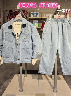 new balance NB25春新款男童女童儿童牛仔外套裤子套装7AF13163
