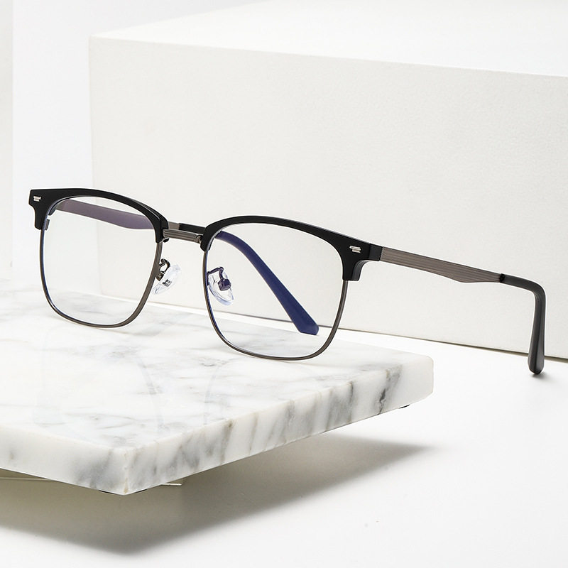 新款防蓝光眼镜框架变色片防紫外线防辐射护目眼镜时尚眉毛架