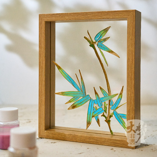 大梦非遗掐丝珐琅釉料DIY手工材料包景泰蓝玻璃画框传统团建礼物