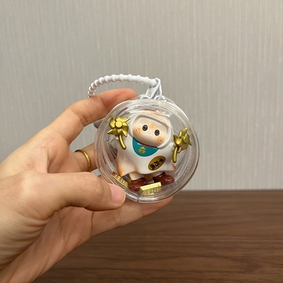 YOYO右右酱萌趣歪头系列娃包叠叠乐收纳萌粒挂件娃包透明圆形痛包