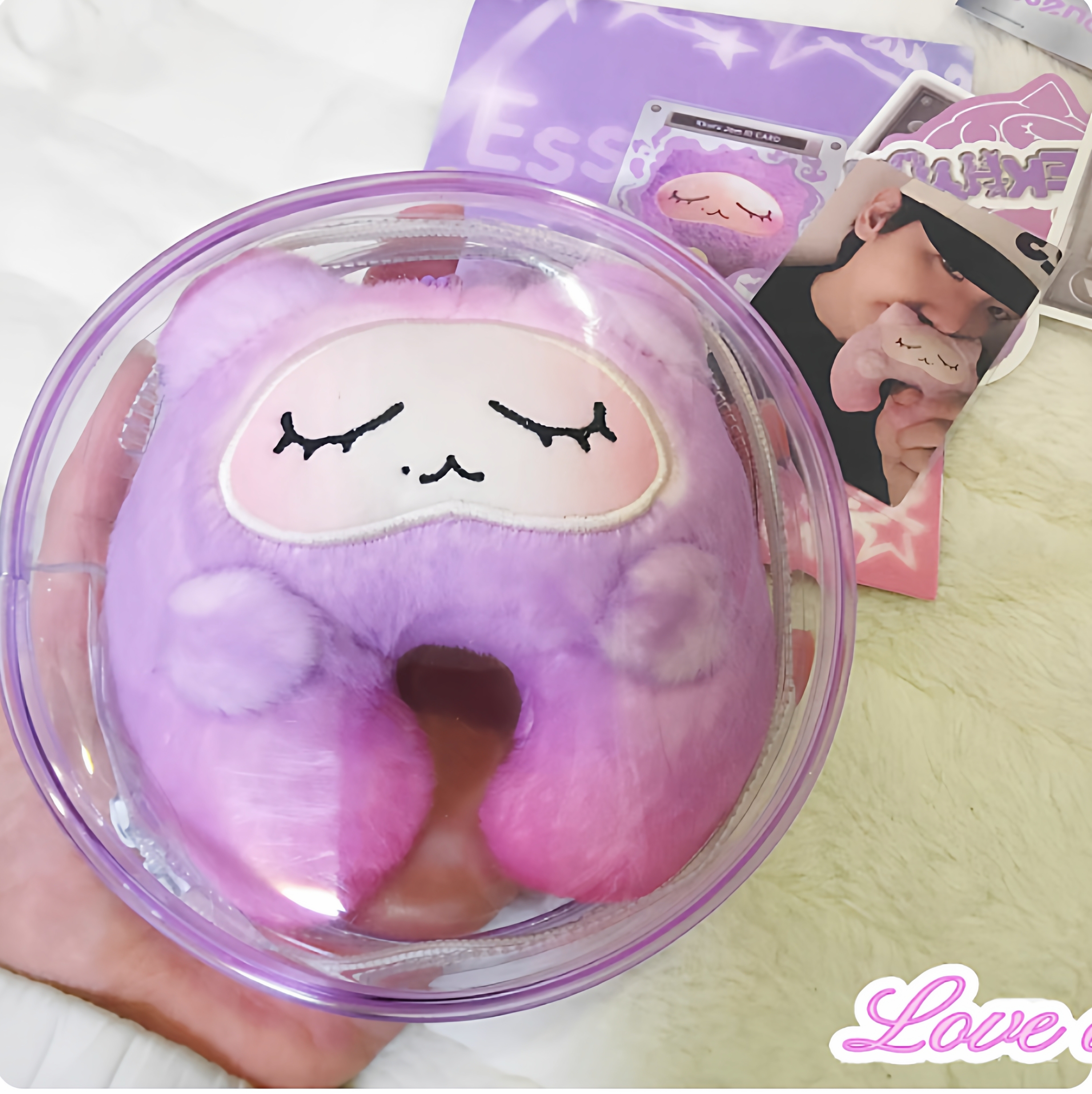 12cm圆形边伯贤咕噜酱娃包