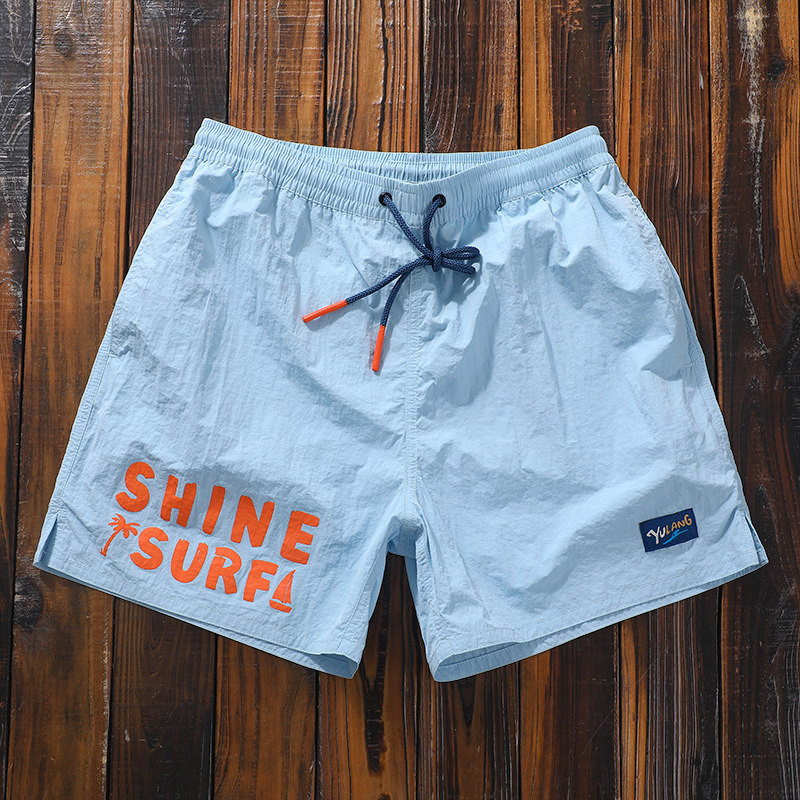 男士短裤休闲短裤蓝色橙色紫色高级感有光泽面料宽松时尚休闲裤,运动/瑜伽/健身/球迷用品,沙滩裤,淘宝优惠券,粉丝福利购,淘宝优惠卷