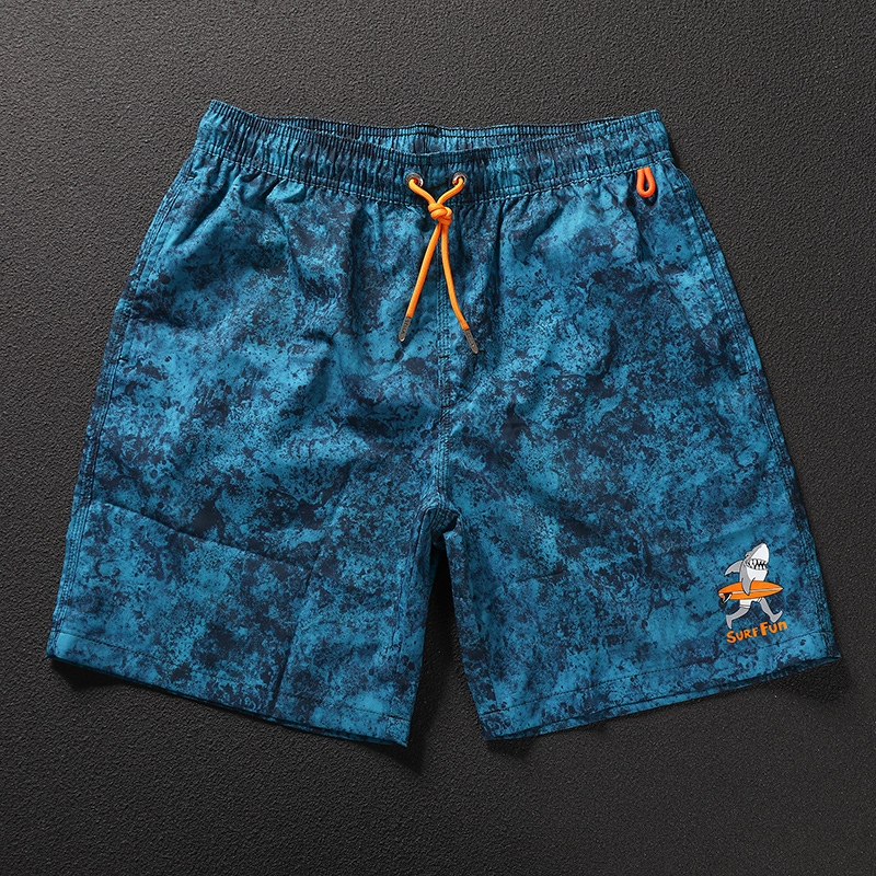 宽松五分短裤盖浪花色好看