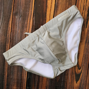 潮泳衣 沙滩海边度假泡温泉游泳裤 泳裤 男性感纯色低腰防尴尬三角裤