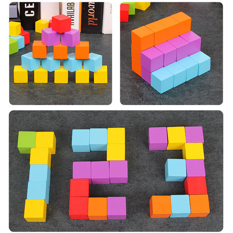 儿童益智小学初中正方体积木数学教具立方块积木教具玩具