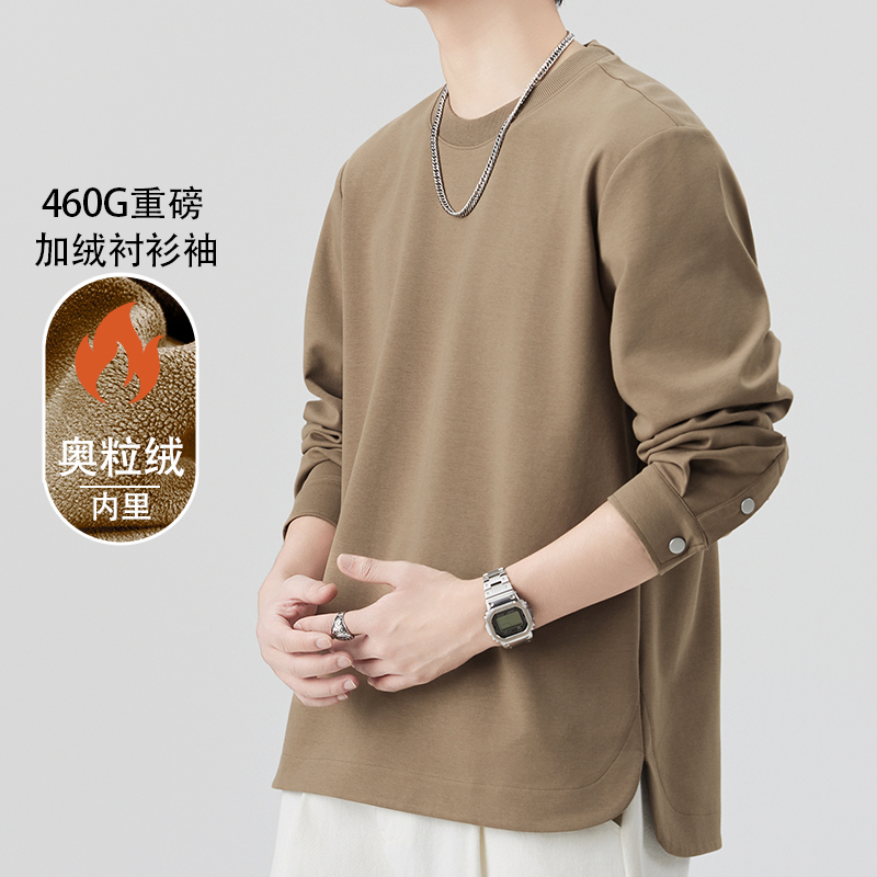 2025新款男士卫衣时尚百搭圆领长袖上衣潮流休闲宽松打底衫男款潮