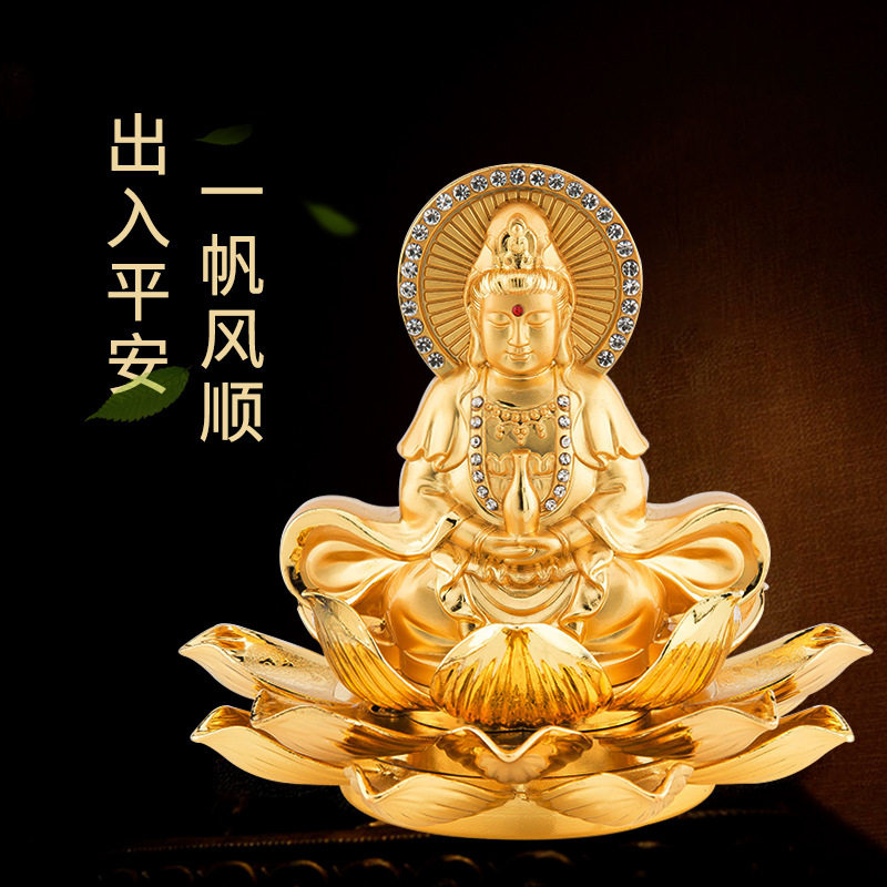 新款合金双面观音车载香水摆件