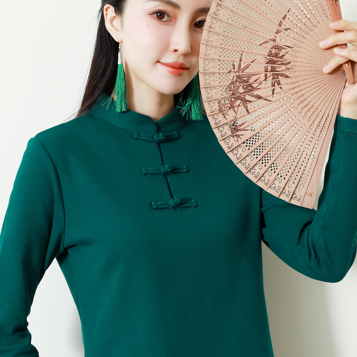 纯棉T恤长袖中式女复古立领上衣衬衫禅衣茶服加厚秋冬盘扣打底衫,女装/女士精品,T恤,淘宝优惠券,粉丝福利购,淘宝优惠卷