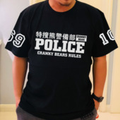 kuma熊族bear特搜熊警备部春夏装 T恤圆领基友情侣装 宽松大码 短袖