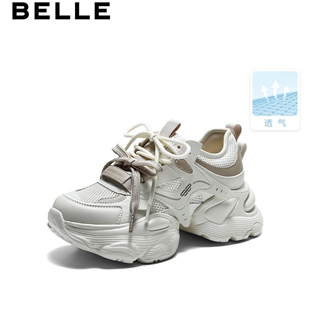 运动休闲鞋 新款 子F6J1DBM6 女2026夏季 百丽透气网面厚底增高老爹鞋