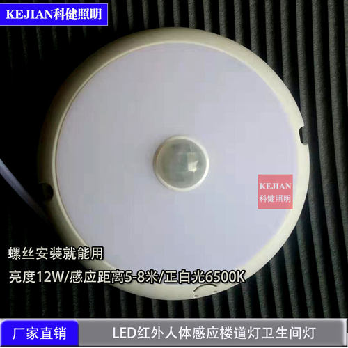 感应12w阳台出租房声光控吸顶灯