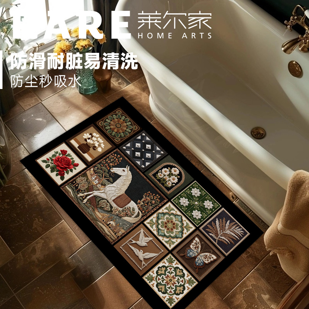 硅藻泥入户中古大门口家用脚垫