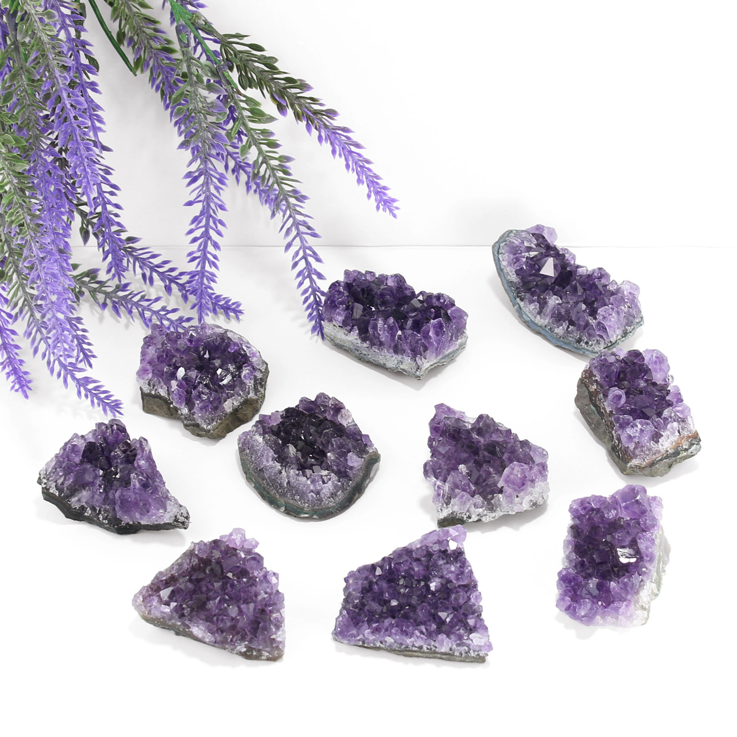 天然水晶矿石标本紫水晶原石摆件紫晶簇紫晶块水晶洞装饰水晶石头