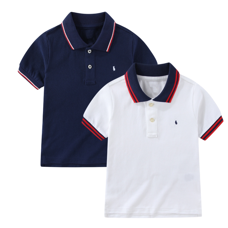 RL071-1男女童短袖T恤 藏青小马POLO衫 夏天薄 新款