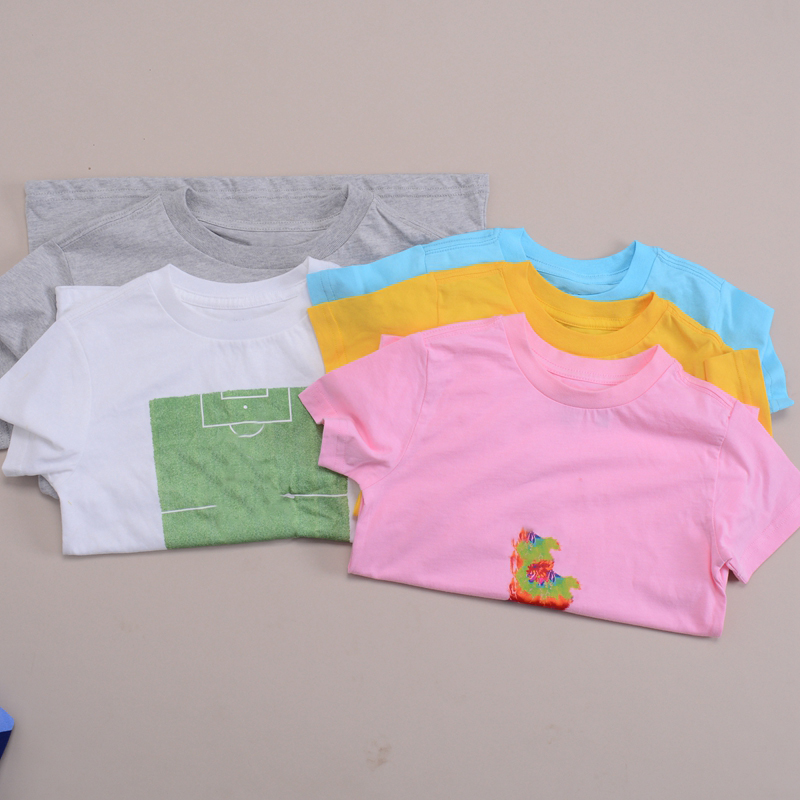 RL051男童中大童短袖T恤 圆领彩绘印花大马夏装新款