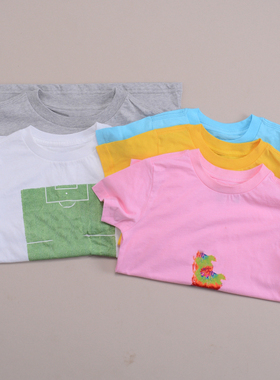 RL051男童中大童短袖T恤 圆领彩绘印花大马夏装新款