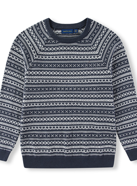 RL069男士秋冬圆领复古厚款毛衣含10%羊绒 休闲针织线衣