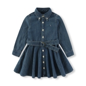 经典 RL017女童纯棉长袖 牛连衣裙 长裙