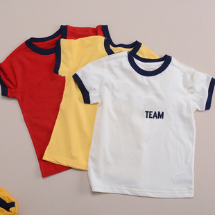 RL054男童短袖 圆领撞色夏装 新款 可亲子 T恤