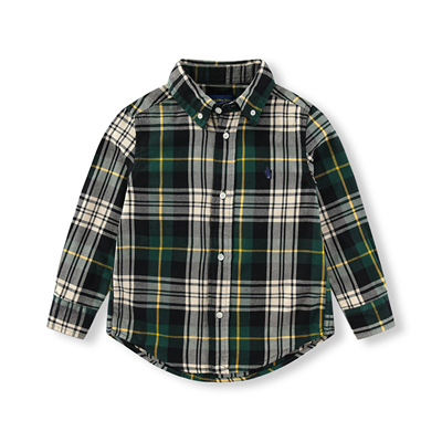 049-1男童格子翻领纯棉法兰绒厚款春秋中大童 衬衫