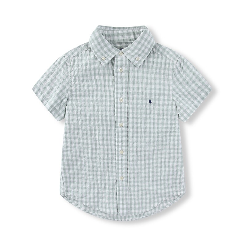 RL102男女童小马泡泡纱纯棉夏季新款短袖中大童简约休闲风男女款