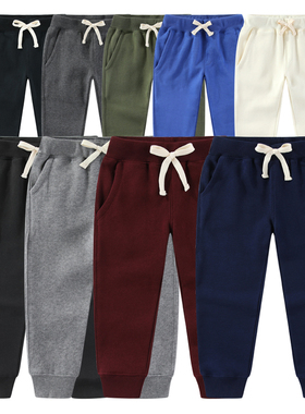 RL005男女童厚款加绒长裤 抓绒长裤秋冬中大童 可亲子