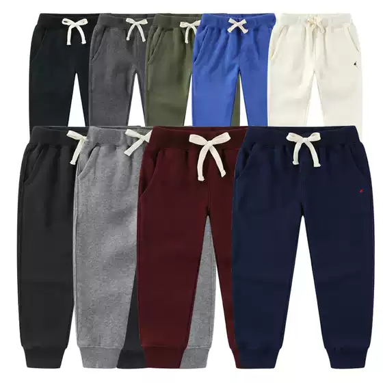 Rl005 Thick Fleece-Lined Pants for Boys and Girls, Fleece Pants for Autumn and Winter, Suitable for Older Children, Can Be Worn by Parents and Children