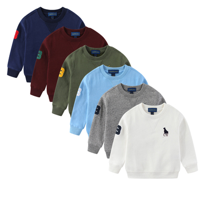 RL116抓绒圆领卫衣外套中大男女童春秋新款加绒 可亲子