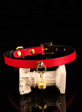 真皮项圈925纯银铃铛puppy女m颈饰choker情侣k9脖圈颈带定制刻字