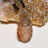 兔毛蛇狐 天然渐变红兔毛九尾狐吊坠水晶项链精致狐牌料子超润