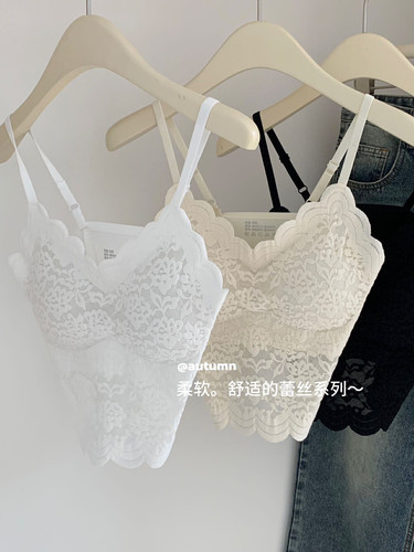 新款蕾丝性感吊带背心女打底免穿文胸显瘦舒适美背内衣C909