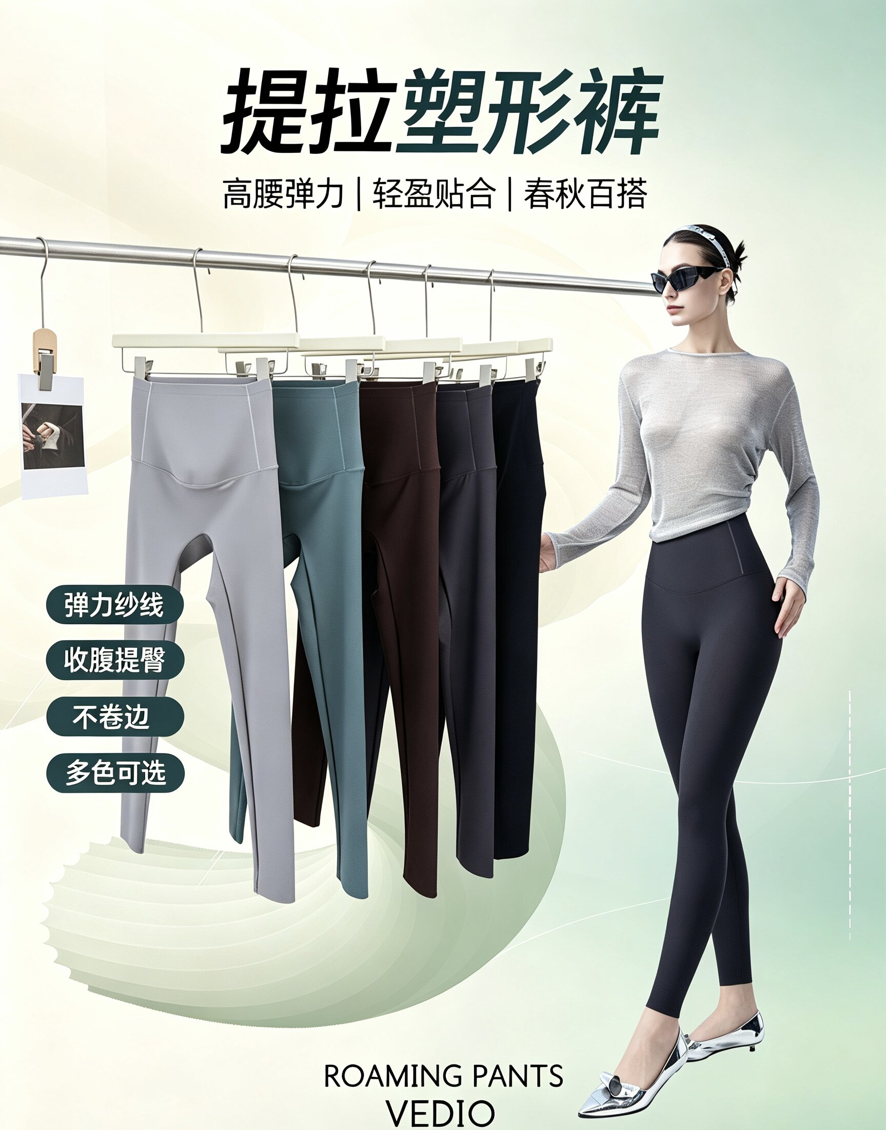 鲨鱼裤女外穿春秋薄款打底裤高腰弹力显瘦5D提拉瑜伽裤22021