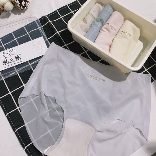 韩小裤薄透果冻裤冰丝无痕超薄内裤女透气3D防夹臀速干隐形内裤