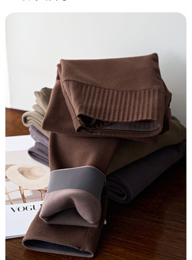 高腰保暖收腹显瘦打底裤新款外穿加绒加厚厚鲨鱼裤九分裤250012