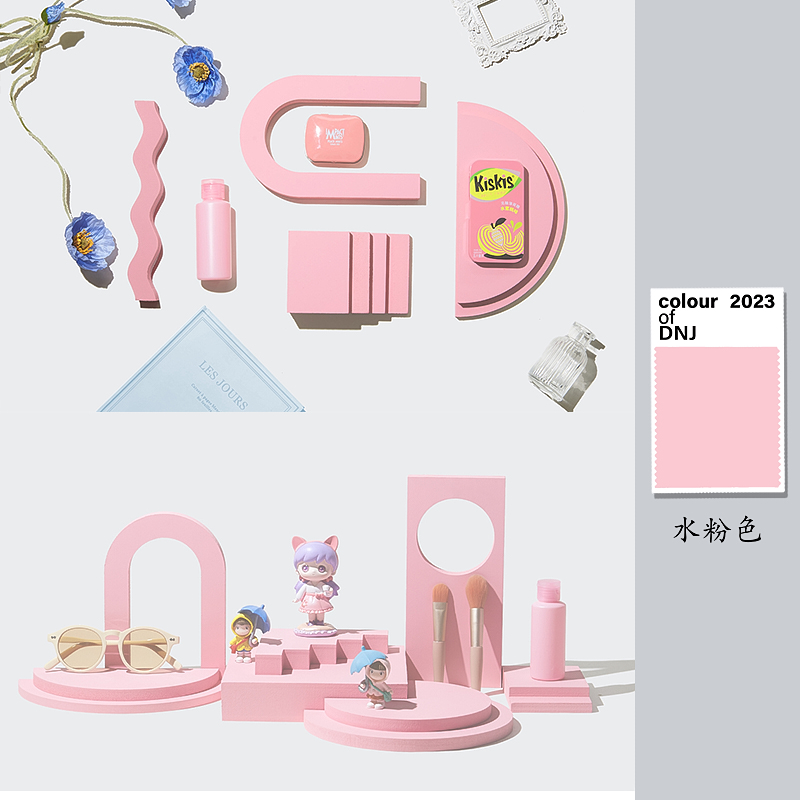 摄影道具背景立体几何莫兰迪色系
