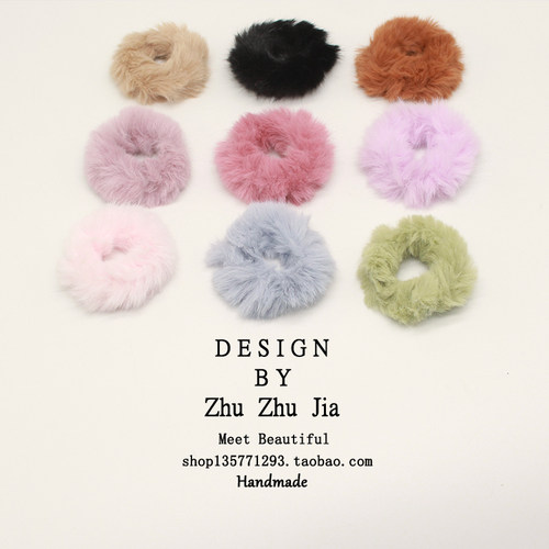 新款秋冬大肠圈简约毛绒发圈百搭扎头发头绳网红头饰橡皮筋发饰女