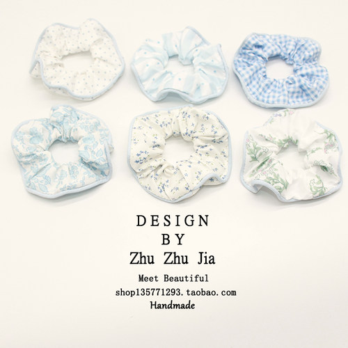 韩系小清新碎花波点大肠发圈扎头发皮筋头绳发绳韩国网红新款头饰