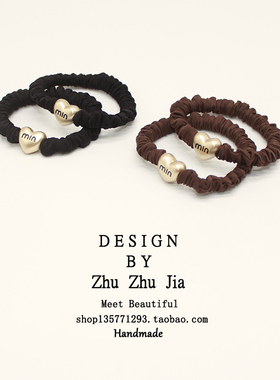 韩版min字母爱心简约金属发圈基础高弹头绳扎头发橡皮筋新款皮套