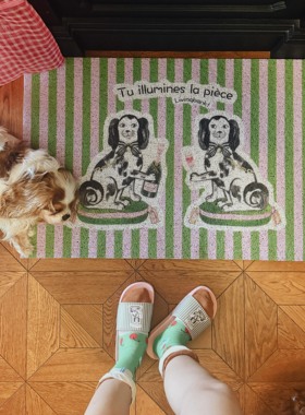 《查理王之波普狂想》可爱狗子丝圈地垫时髦复古丝圈耐脏门厅垫子